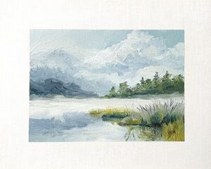 8x10 Original Oil Painting Marsh Lowcountry Landscape Clouds Coastal Art Signed